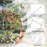 Qfdian Large Round Metal Backdrop Stand Wedding Archway Garden Arch Steel Frame for Weddings Proposal Anniversary Parties