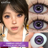 Qfdian 1Pair Fashion Makeup Pampas Series Yearly Purple Contacts Green Eyes Color Lenses Beauty Pupils Eye Color Green Lenses