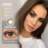 Qfdian Black Lenses Color Contact Lens with Prescription Myopia Lenses with Degree Brown Lenses Gray Pupils Fast Shipping
