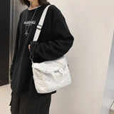 Qfdian  Y2k Students Grunge Simple Solid Backpack Preppy Vintage Fashion Casual Schoolbags All Match Trendy Streetwear Backpacks Korean