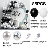 Qfdian  Black Silver Balloons Arch Garland Kit Graduation Decor New Year Ballon Garland Kid Birthday Party Baby Shower Decoration Globos