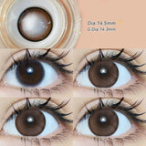 Qfdian  2pcs Gradient Green Contact Lenses Natural Color Pupils Coffee Pearl Lenses Makeup Color Eye Lenses Brown Lens Gray Lens