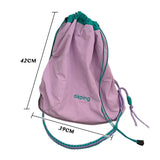 Qfdian Korean Style Solid Color Drawstring Bucket Bag Wrinkle Nylon Crossbody with Large Capacity And Adjustable Shoulder Strap