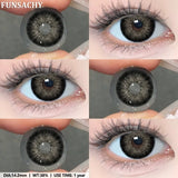 Qfdian  1 Pair Black Series Contact Lenses for Eyes Big Blakc Eyes Softlens Beautiful Pupils Natural Brown Lens Yearly Cosmetic