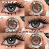 Qfdian  2pcs Black Series Color Contact Lenses Natural Gray Eye Lens Beautiful Pupils Yearly Fashion Brown Softlens Cosmetics