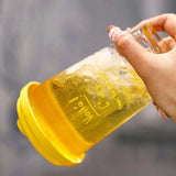 Qfdian  Cute Clear Glasses Cup With Straw and Lids Leak Proof Tumbler Drinkware Cold Glass Coffee Mugs Home Office Milk Juice Water Cups
