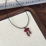 Qfdian   Y2K Fashion Vintage Red Bow Pendants Rope Chain Necklace For Women Girls Gothic Charm Birthday Party Jewelry Accessories