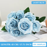 Qfdian  9 Heads Artificial Flower Silk Rose white Eucalyptus leaves Peony Bouquet Fake Flower for Wedding Table Party Vase Home Decor