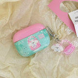 Qfdian New Korea Popular Cartoon Cute Funny Pink Dog Cover TPU Case For Airpods Pro 2 Airpods 1 2 3 Pro 3nd Wireless Earphone Case