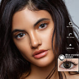 Qfdian 1 Pair Big Eyes Black Lenses 14.5MM Korean Natural Lenses Color Contact Lenses Eyes with Gray Beautiful Pupil Lentes