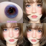 Qfdian  2PCS Colored Contact Lenses Gilding Prescription Contact Lenses Cosmetics Eye Color Fashion Pupils Myopia Violet Lenses
