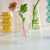 Qfdian Nordic Modern Double Wall Vase Creative Hydroponic Transparent Glass Vase Living Room Desktop Decor Art Ornament Home Decor