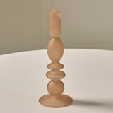 Qfdian 1pc Matte Glass Candle Holders Home Decoration Candlestick Birthday Candle Holder Dining Table Decoration Candle Home Decore