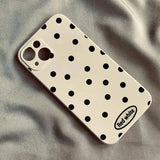 Qfdian  Cute Polka Dot Phone Case For iPhone 17 16 15 11 12 14 13 Pro Max Mini X XS XR 7 Plus 16E Air Shockproof Silicone Cover Funda