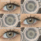 Qfdian  1 Pair Colored Contact Lenses BROWN Natural Eye Contacts Super Natural Lens Gray Color Lens Beautiful Pupils Cosmetics