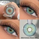 Qfdian  1Pair METATRON Series Fashion Makeup Beauty Contacts Lenses Soft Yearly Green Contacts Eyes Color Lenses Colored lenses
