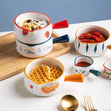 Qfdian  Ceramic sauce boat, finger bowl, milk pouring pot and guiding bowl, can enter the oven