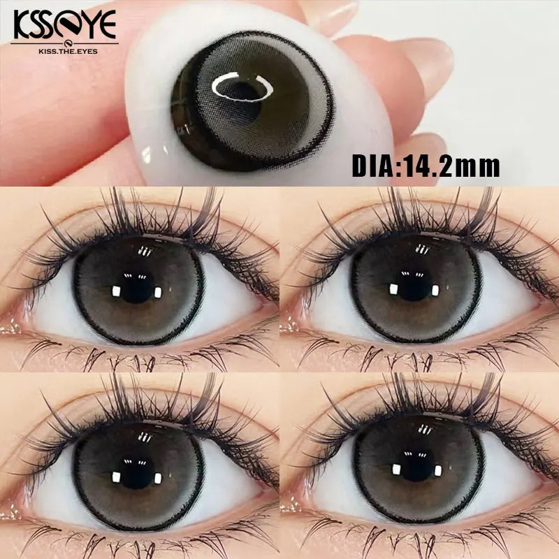 Qfdian 1 Pair Natural Colored Lenses for Eyes  baby Black Eyes Contacts Lens Beauty Pupil 1 Yearly  First Shipping