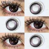 Qfdian  NEW Color Contact Lenses Beauty Brown Pupils Natural Black Contact Lenses Soft Colorful Makeup Eyes Gray Lenses Natural