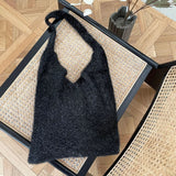 Qfdian Korean Streetwear Fluffy Shoulder Bags Fashion Y2k Aesthetic Vintage Women's Handbags Casual All Match Ins Underarm Bag Trendy