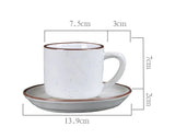 Qfdian  Retro Coarse Pottery Mug Creative Coffee Cups Saucer Set Restaurant Office Home Exquisite Afternoon Latte Ceramics Tea Cups Gift