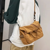 Qfdian  Y2k Students Grunge Simple Solid Backpack Preppy Vintage Fashion Casual Schoolbags All Match Trendy Streetwear Backpacks Korean