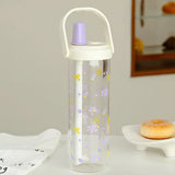 Qfdian  New Plastic Water Bottle With Straw Lid Portable Large Capacity Bubble Milk Tea Cups for Children Students Leak Proof Coffee Cup