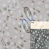 Qfdian Hipster Pure White Flowers Rose Spring Lily Peony Camellia Daisy Jelly Cherry Blossom Magnolia Nail Art Stickers Manicure Decals