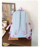 Qfdian High-capacity Casual Contrast Color Backpacks Y2k Aesthetic Transparent Schoolbags Streetwear Students Patchwork Backpack Women