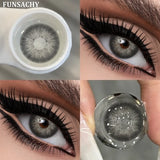 Qfdian  2pcs Colored Contact Lenses for Eyes Blue Pupils Lens Natural Brown Softlens Beautiful Cosmetic Gray Green Eye Contacts