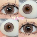 Qfdian  1 Pair Pink Brown Colored Contact Lenses Natural Pupil Lenses Big Eye Cute Makeup Lenses Purple Lenses Korean Style Lens