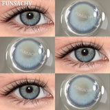 Qfdian  1 Pair New Color Contact Lenses for Eye Beautiful Pupil Fashion Blue Soft Lenses Gray Natural Contacts Yearly Cosmetics