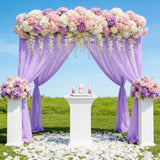 Qfdian  Burgundy Curtains Sheer 6 Panels-2.42ft×7ft Long Chiffon Backdrop Curtain Chiffon Wedding Drapes Tulle Fabric Curtains for Weddi