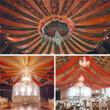 Qfdian Wedding Drapes Ceiling Decoration Chiffon Sheer Curtain for Weddings Reception Birthday Party Arch Drapery Tent Bedroom Backdrop