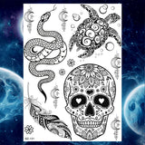 Qfdian  Body Art Henna Temporary Tattoos For Women Adult Fake Mandala Flower Tattoo Sticker Feather Butterfly Black Tatoos Leg Feet Foot