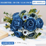 Qfdian  Decorative Flowers Silk Peony Artificial Daisy High Quality Red Bride Bouquet Wedding Decor Fake Flower Home boda Accessories