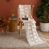 Qfdian White Lace Table Runner Floral Embroidered Tables Lace Doilies Dressers End Tables for Wedding Decorations Tea Party Baby Shower