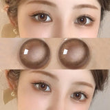 Qfdian Color Contact Lenses Large Diameter Myopia Lenses with Diopters Enlarge Bright Cosmetic Power Lenses Make Up for Eyes
