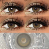 Qfdian  1 Pair Natural Fashion Colored Contact Lenses for Eyes Brown Pupils Gray Contact Lenses Cosmetic Lens New Pupil Yearly