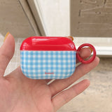 Qfdian Retro Plaid For Apple AirPods1/2 3 4 Pro 2 2nd Generation Wireless Bluetooth Earphone Charging Box Case Girl Soft Silicone Cover