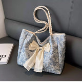 Qfdian  Luxury Design Fashion Chic Bow Shoulder Underarm Bag Y2k Aesthetic Office Lady Women's Handbags Elegant Ins All Match Tote Bags