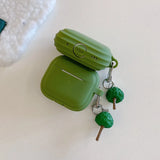 Qfdian  Deep green silicone headphone case for airpods 1 2 3 4 pro 2 4nd generation wireless bluetooth earphone charging box protector