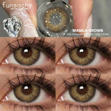 Qfdian  1pair Bloom Black Contact Lenses for Eyes Natural Cosmetic Brown Gray Pupil Eye Lens Color Lens Fashion Beauty Yearly