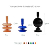 Qfdian Taper Candle Holders Glass Candlesticks for Home Wedding Table Decoration Glass Vase Table Bookshelf Candles Stand