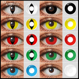 Qfdian Halloween Contact Lenses White Cat Eye Cosplay Contact Lenses Crazy Eye Contacts Whiteout Lens for Cosplay Anime Accessorie