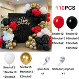 Qfdian  96Pcs Red White Balloon Arch Garland Kit Red Confetti Ballon Set Birthday Party Decoration Wedding Graduation Baby Shower Globos