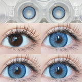 Qfdian 1 Pair New Color Contact Lenses with Myopia Degree High Quality Blue Eyes Colored Lens Makeup Beautiful Pupil Yearly Use
