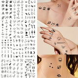 Qfdian  1/5/12PCS Waterproof Temporary Tattoo Sticker Rose Flame Thorns Love Butterfly fake tatto flash tatoo finger for girl women men