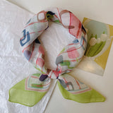 Qfdian  Printed fresh and sweet childlike style small square scarf for women spring and autumn new neck scarf sun protection scarf