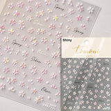 Qfdian Hipster Pure White Flowers Rose Spring Lily Peony Camellia Daisy Jelly Cherry Blossom Magnolia Nail Art Stickers Manicure Decals